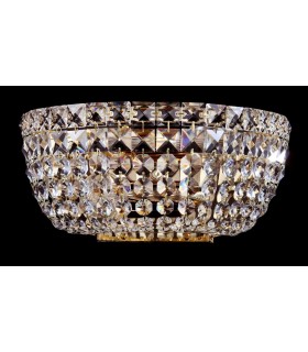 Flush Wall Lamp Gold Antique & Crystal, 2 Light, E14 - 2