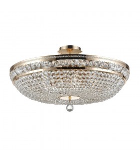 Semi Flush Ceiling Lamp Gold & Crystal, 12 Light, E14 - 1