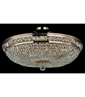 Semi Flush Ceiling Lamp Gold & Crystal, 12 Light, E14 - 2