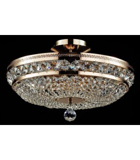 Semi Flush Ceiling Lamp Gold & Crystal, 6 Light, E14 - 2
