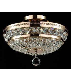 Semi Flush Ceiling Lamp Gold & Crystal, 3 Light, E14 - 2
