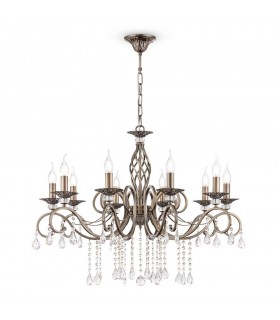 Chandelier Brass & Crystal, 10 Light, E14 - 1