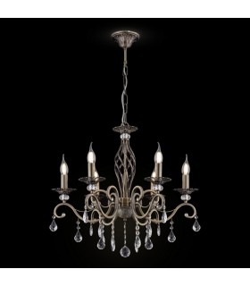 Chandelier Brass & Crystal, 6 Light, E14 - 2