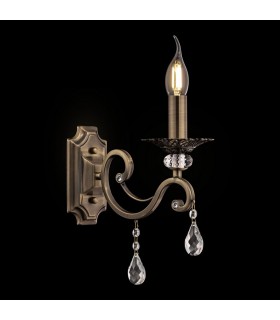 Wall Candle Lamp Brass & Crystal, 1 Light, E14 - 1
