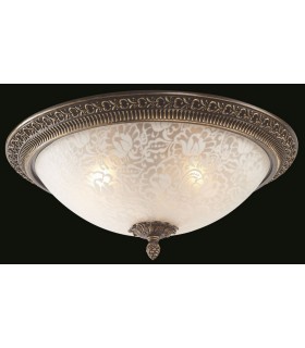 Flush Bowl Ceiling Lamp Bronze Antique, 3 Light, E27 - 2