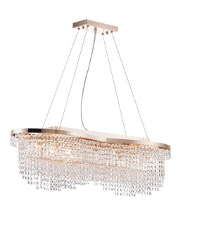 Ceiling Pendant Light Gold & Crystal, 7 Light, E14 - 1