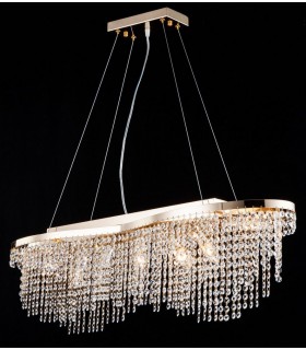 Ceiling Pendant Light Gold & Crystal, 7 Light, E14 - 2