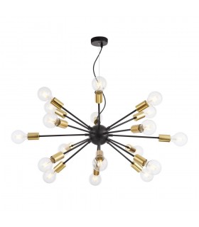 Ceiling Pendant Lamp Black, 18 Light, E27 - 1