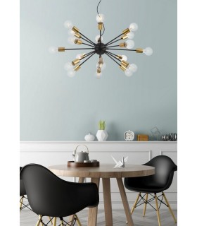 Ceiling Pendant Lamp Black, 18 Light, E27 - 2