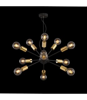Ceiling Pendant Lamp Black, 12 Light, E27 - 2