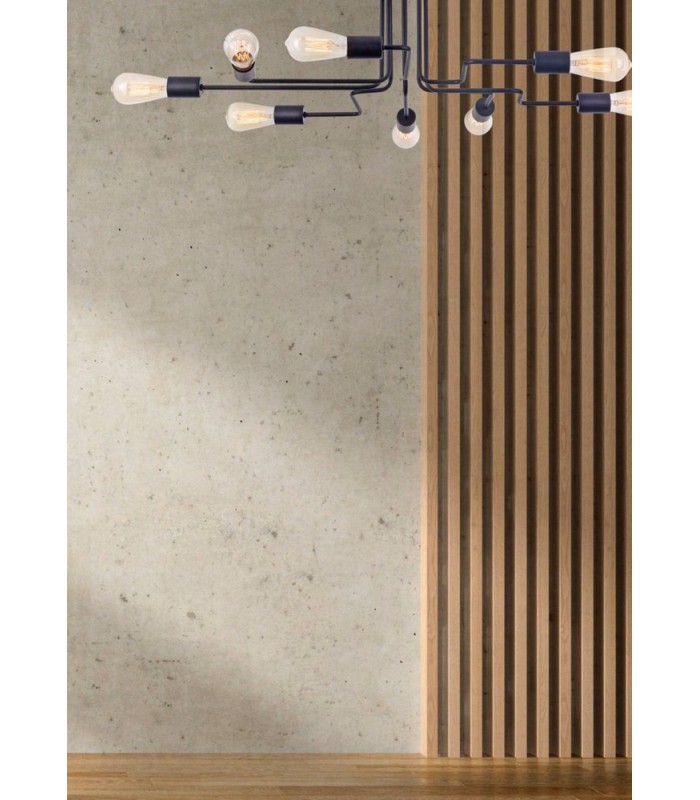 Ceiling Lamp Black, 8 Light, E27 - 2