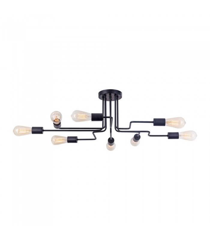 Ceiling Lamp Black, 8 Light, E27 - 5