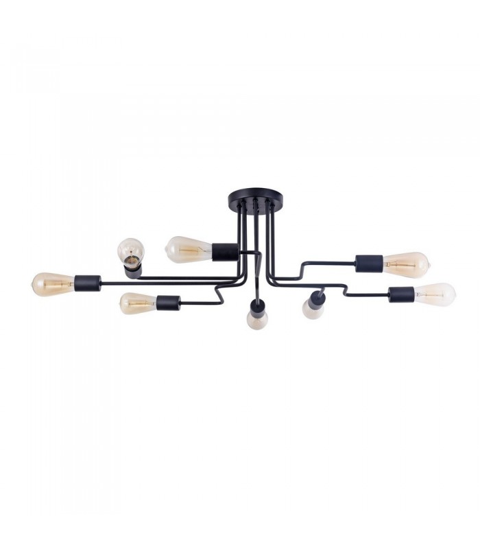 Ceiling Lamp Black, 8 Light, E27 - 6