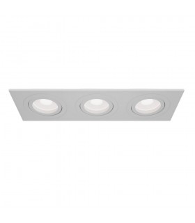 Recessed Triple Square Downlight White, 3 Light, GU10 - 1