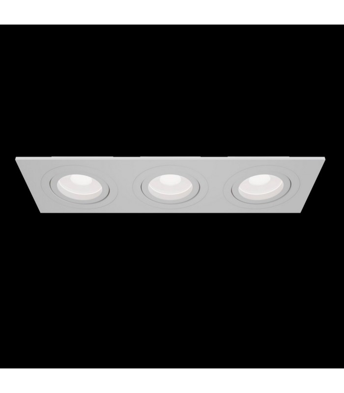 Recessed Triple Square Downlight White, 3 Light, GU10 - 2