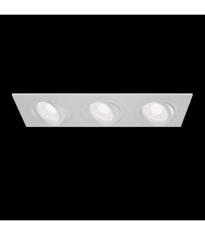 Recessed Triple Square Downlight White, 3 Light, GU10 - 3