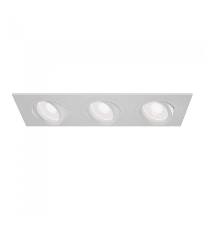 Recessed Triple Square Downlight White, 3 Light, GU10 - 4