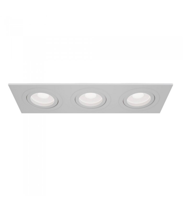 Recessed Triple Square Downlight White, 3 Light, GU10 - 5