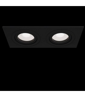 Recessed Twin Square Downlight Black, 2 Light, GU10 - 2