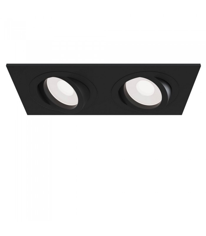 Recessed Twin Square Downlight Black, 2 Light, GU10 - 4