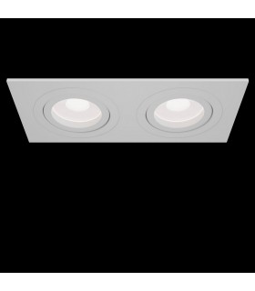 Recessed Twin Square Downlight White, 2 Light, GU10 - 2