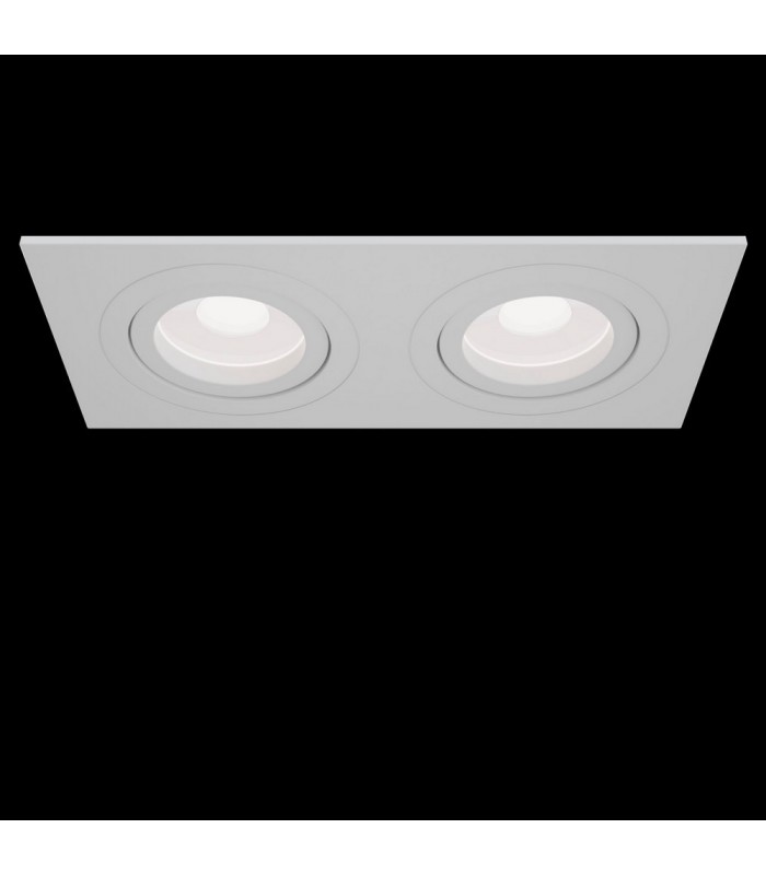 Recessed Twin Square Downlight White, 2 Light, GU10 - 2