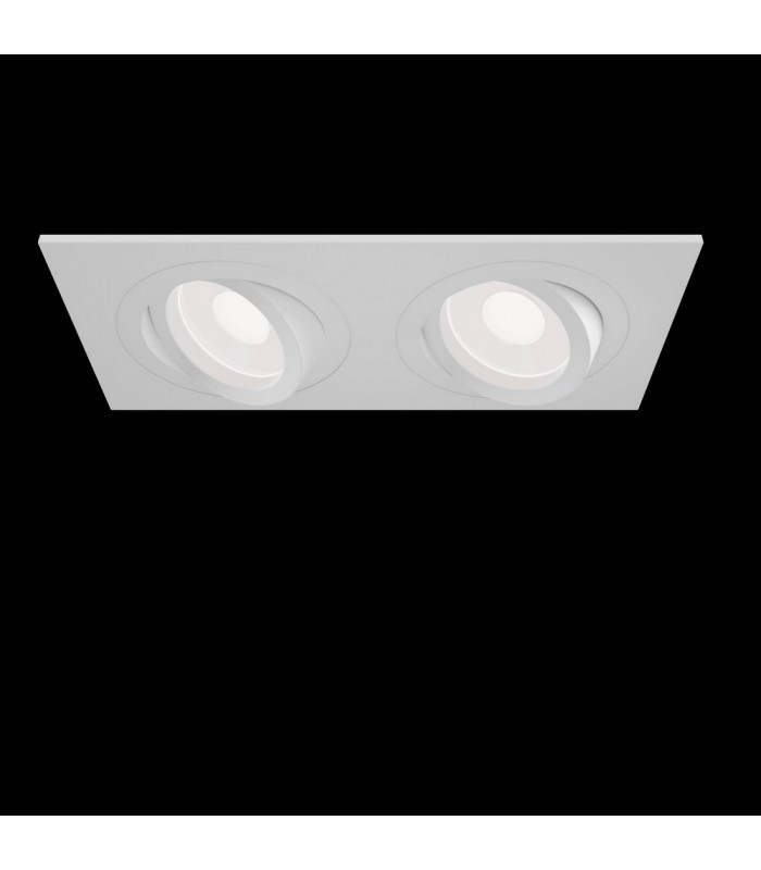 Recessed Twin Square Downlight White, 2 Light, GU10 - 3