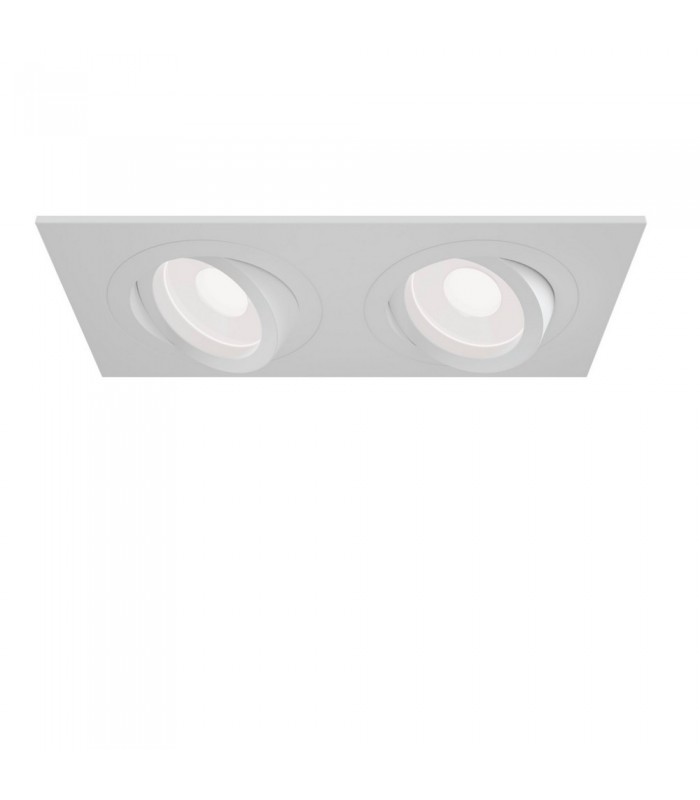 Recessed Twin Square Downlight White, 2 Light, GU10 - 4