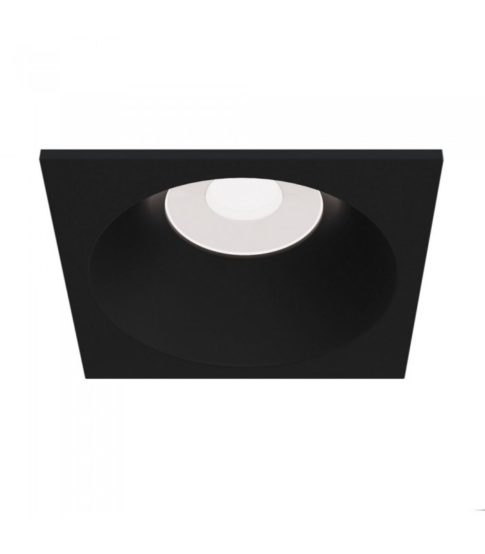 Recessed Square Downlight Black, 1 Light IP65, GU10 - 1