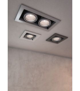 Recessed Twin Square Downlight White, 2 Light, GU10 - 2