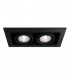 Recessed Twin Square Downlight Black, 2 Light, GU10 - 1