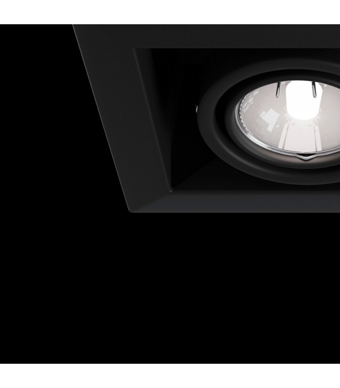 Recessed Twin Square Downlight Black, 2 Light, GU10 - 5