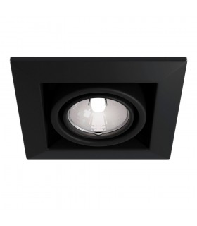 Recessed Square Downlight Black, 1 Light, GU10 - 1