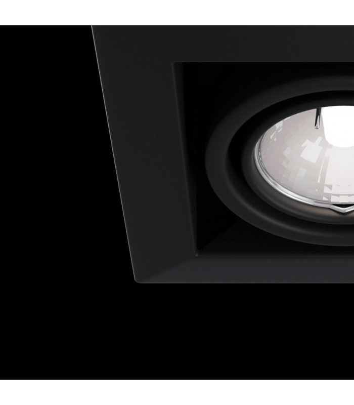 Recessed Square Downlight Black, 1 Light, GU10 - 6