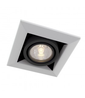 Recessed Square Downlight White, 1 Light, GU10 - 1