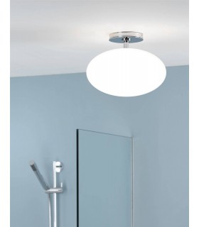 1 Light Semi Flush Bathroom Globe Ceiling Light Polished Chrome IP44, E27 - 1