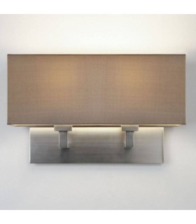 Indoor Twin Wall 2 Light Matt Nickel - Shade Not Included, E27 - 1