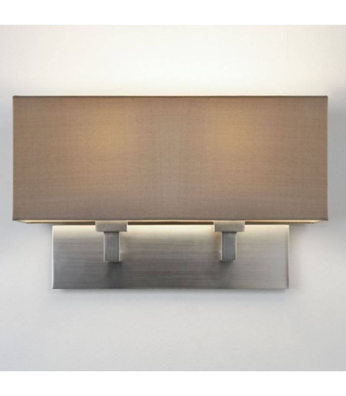 Indoor Twin Wall 2 Light Matt Nickel - Shade Not Included, E27 - 1