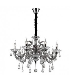 8 Light Chandelier Smokey Finish, E14 - 1