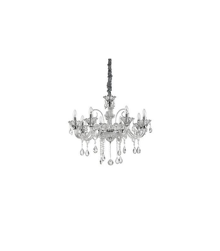 8 Light Chandelier Clear Glass, E14 - 1