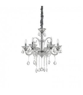 6 Light Chandelier Clear Glass, E14 - 1