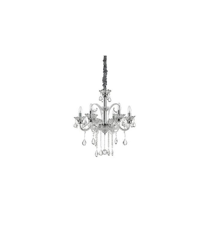 6 Light Chandelier Clear Glass, E14 - 1