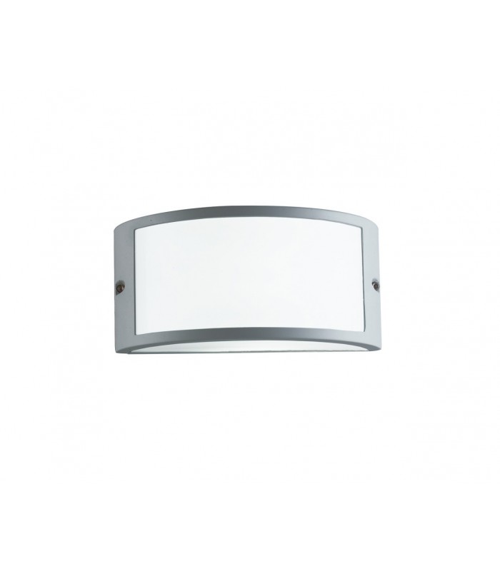 Outdoor Aluminum Flush Wall Lamp Silver, E27 - 1