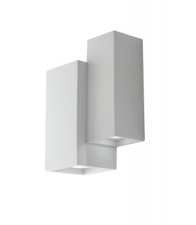 Paintable Plaster Wall Lamp, White, GU10 - 1