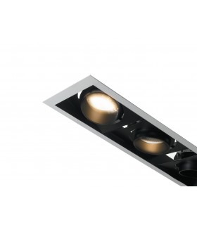 Integrated LED Triple Recessed Downlight Adjustable, White Black, 3000K - 1