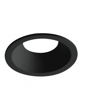 Round Recessed Aluminium Downlight, Lamp Holder Included, Black, GU10 - 1
