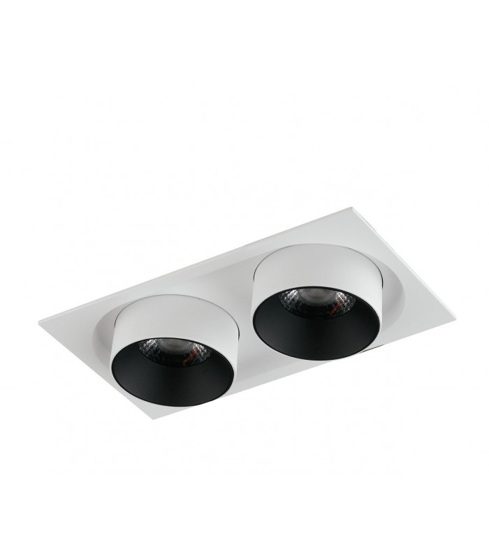 Integrated LED Adjustable Twin Recessed Downlight, White, 4000K - 1
