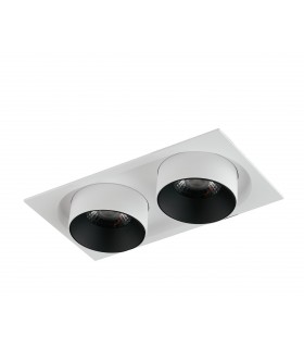 Integrated LED Adjustable Twin Recessed Downlight, White, 3000K - 1