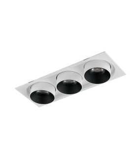 Integrated LED Adjustable Triple Recessed Downlight, White, 4000K - 1