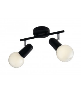 Twin Ceiling Spotlight, Black, E27 - 1